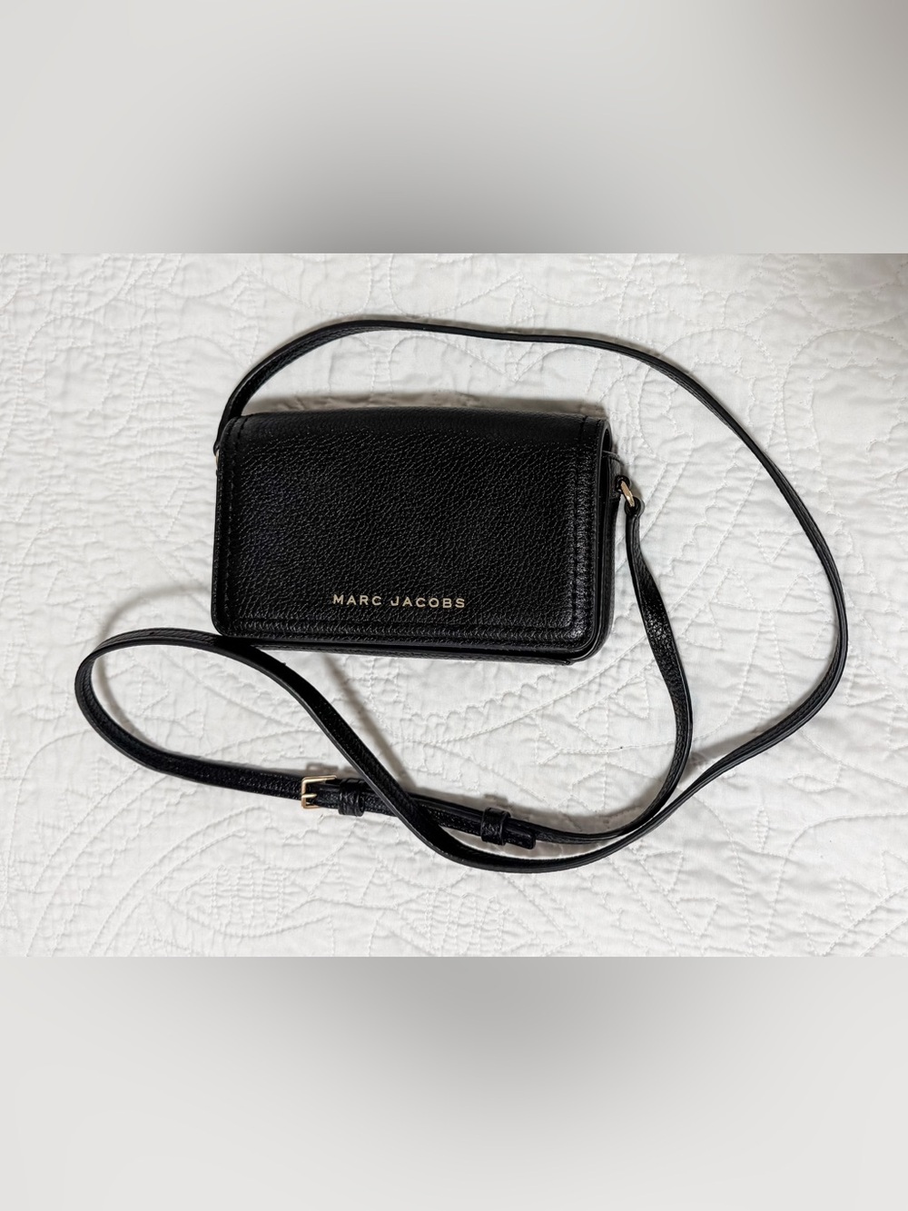 Marc Jacobs Groove Mini Black Pebbled Leather Crossbody Bag